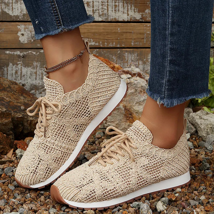 Susannah - Atmungsaktiver Strick-Turnschuh mit Schnürung
