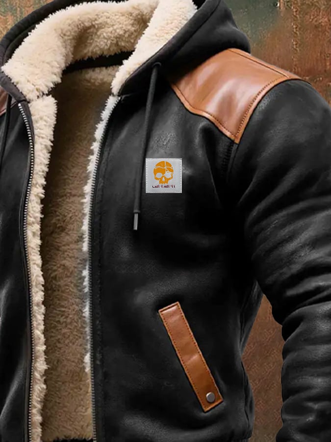 Blundell – Warme Vintage Jacke Aus Wildleder Und Leder