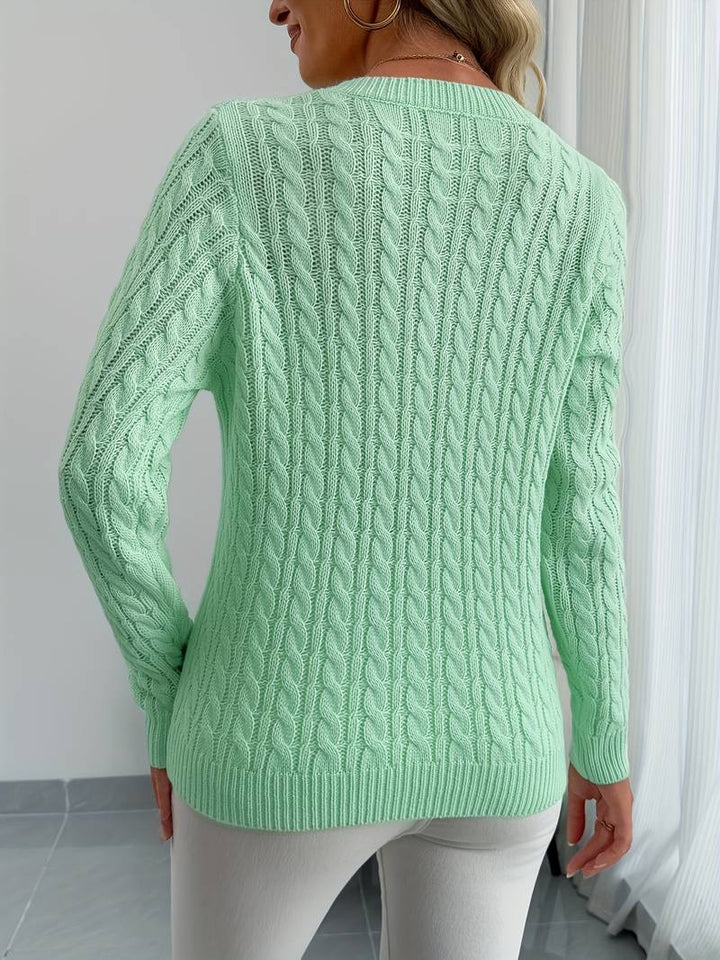 Sivanit - Langärmeliger Strick Pullover Mit Rippmuster