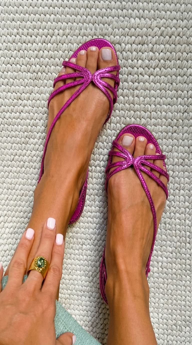 Schila – Glänzende Sandalen mit Riemchen