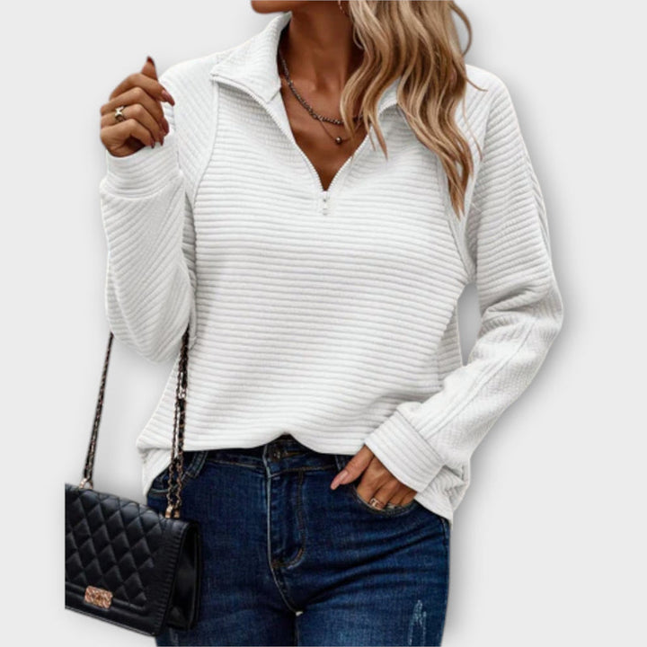 Romena - Pullover Mit Kragen Und Reißverschluss