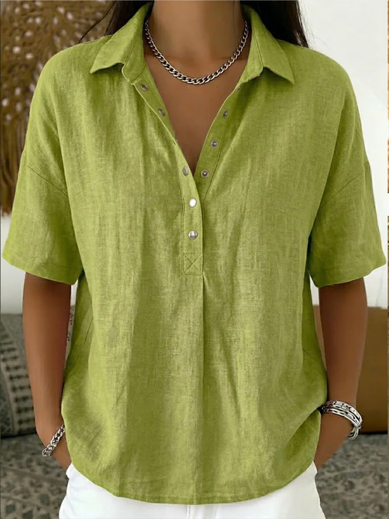 Pabasara - Bluse Mit Kragen Und Knopf