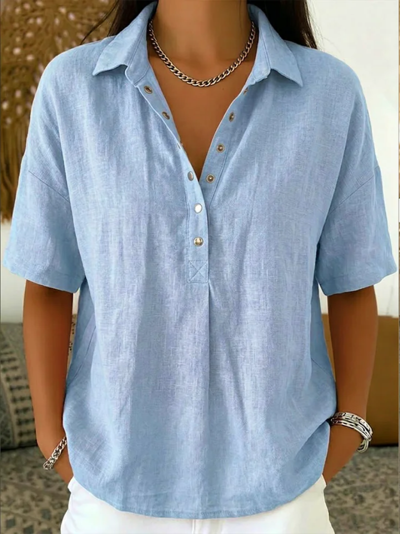Pabasara - Bluse Mit Kragen Und Knopf