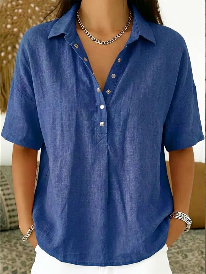 Pabasara - Bluse Mit Kragen Und Knopf