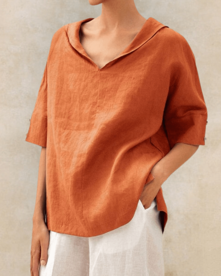 Marsica – Luftige Leinen Bluse Mit Lockerer Passform