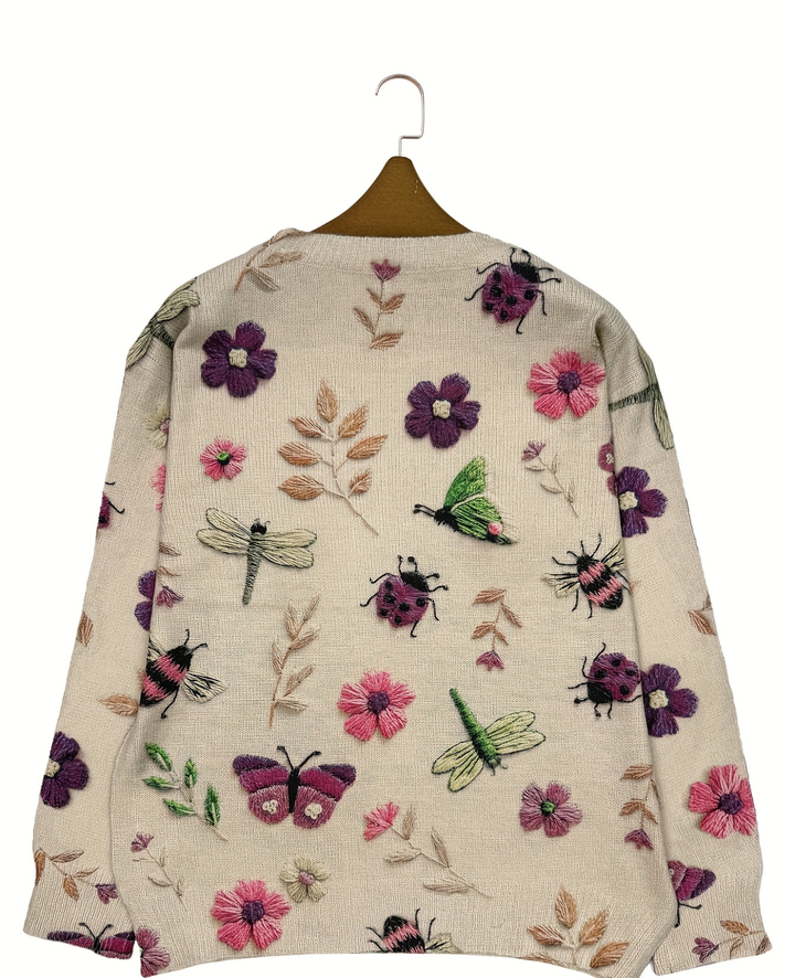 Lesa – Pullover Mit Blumen- Und Insektenmuster