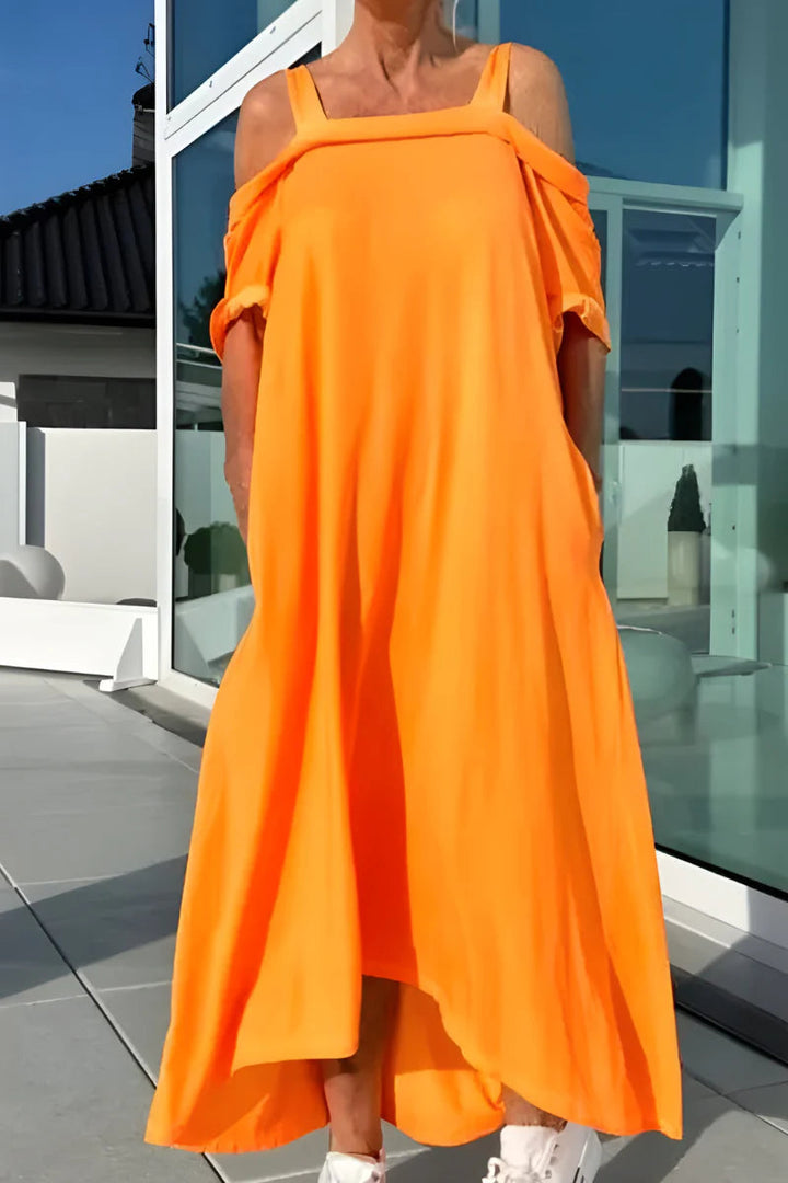 Vathsala - Langes Schulterfreies Sommer Kleid