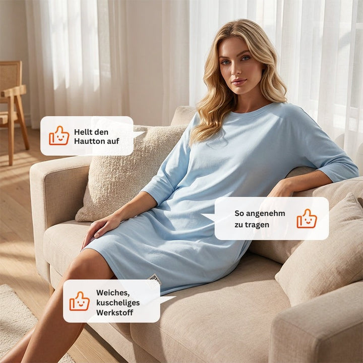 Sidsel – Elegantes T-Hemd-Kleid Mit Rundhalsausschnitt