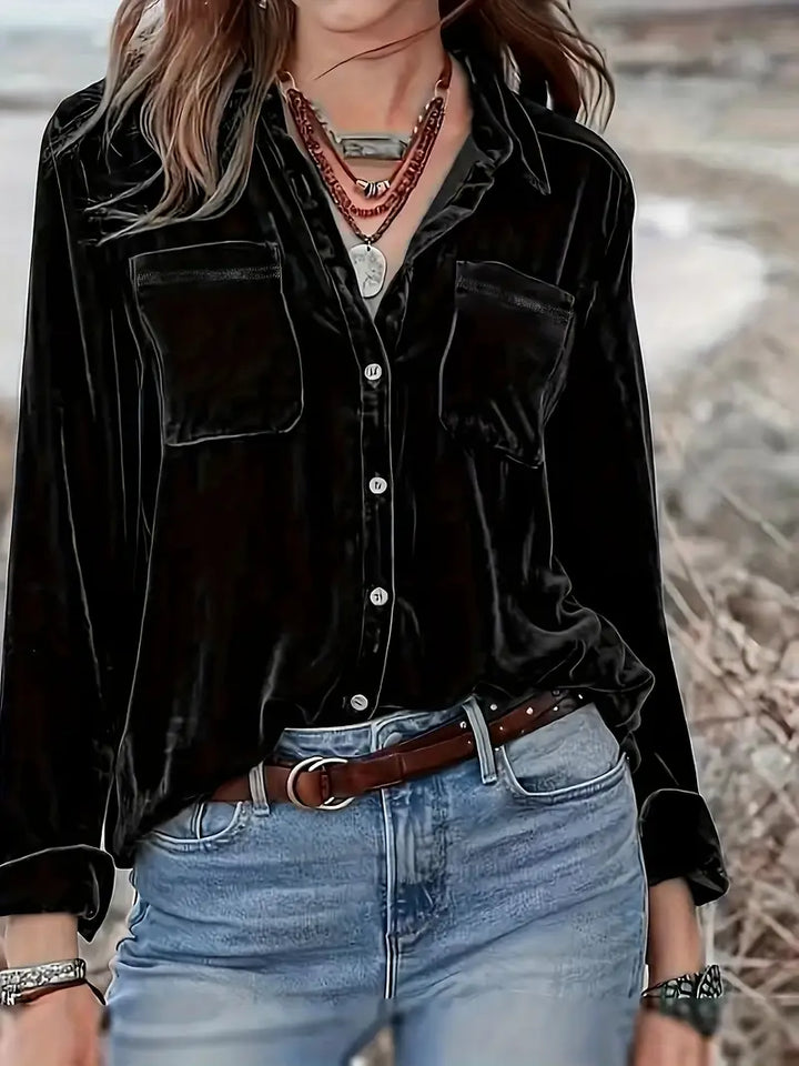 Geanie - Langarm Hemd Mit Vorderseite Taschen