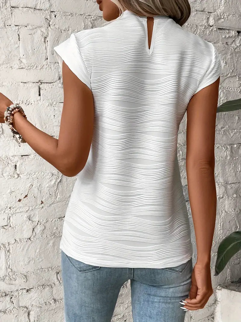 Carolyn - Elegantes T-Hemd Mit Rundhalsausschnitt
