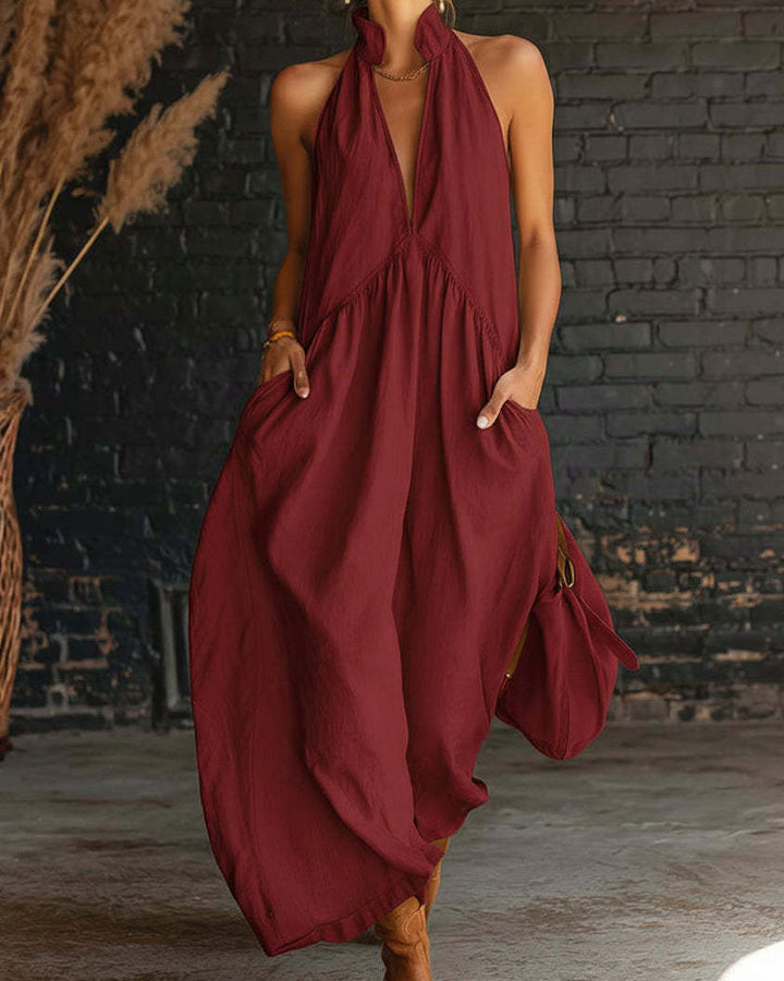 Saorla - Ärmelloses Maxikleid Aus Baumwolle Mit Hohem Kragen