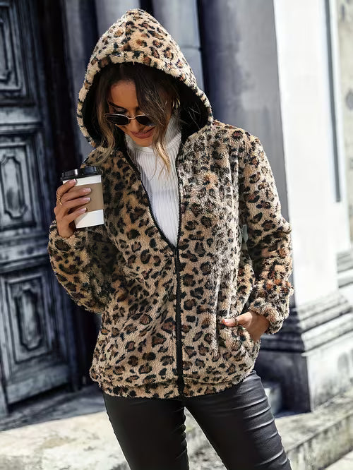 Lalena - Jacke Mit Leopardenmuster Und Langen Ärmeln