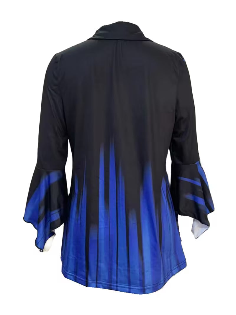 Finza – Bedrucktes Oberteil MIT Reverskragen Und Asymmetrischen Ärmeln