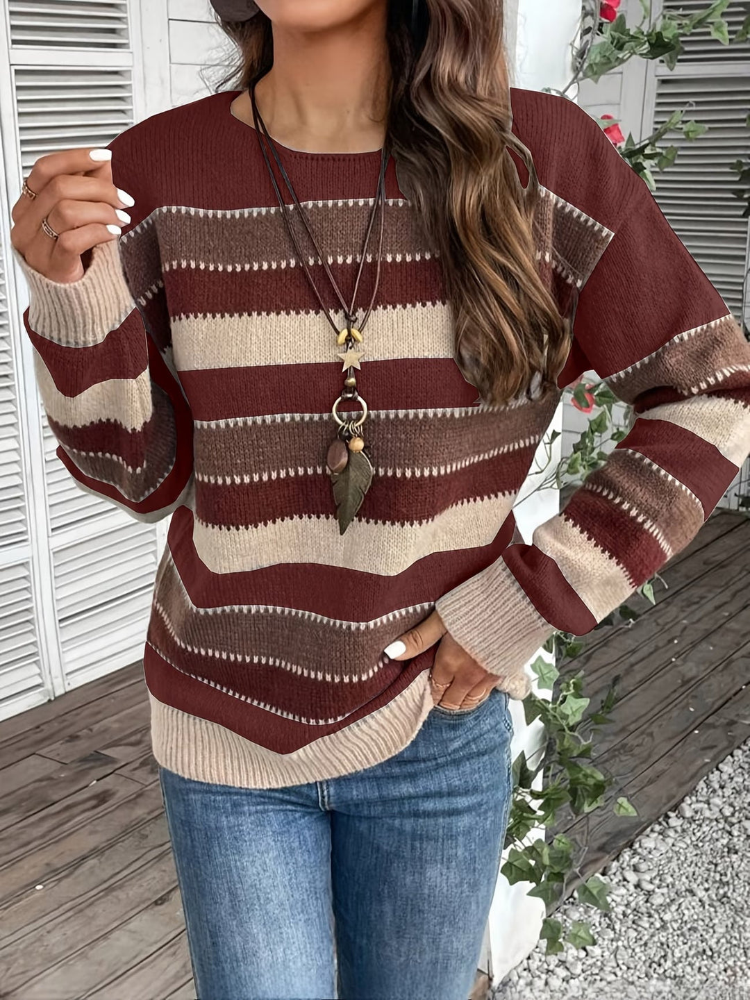 Fadina – Langärmeliger Strickpullover