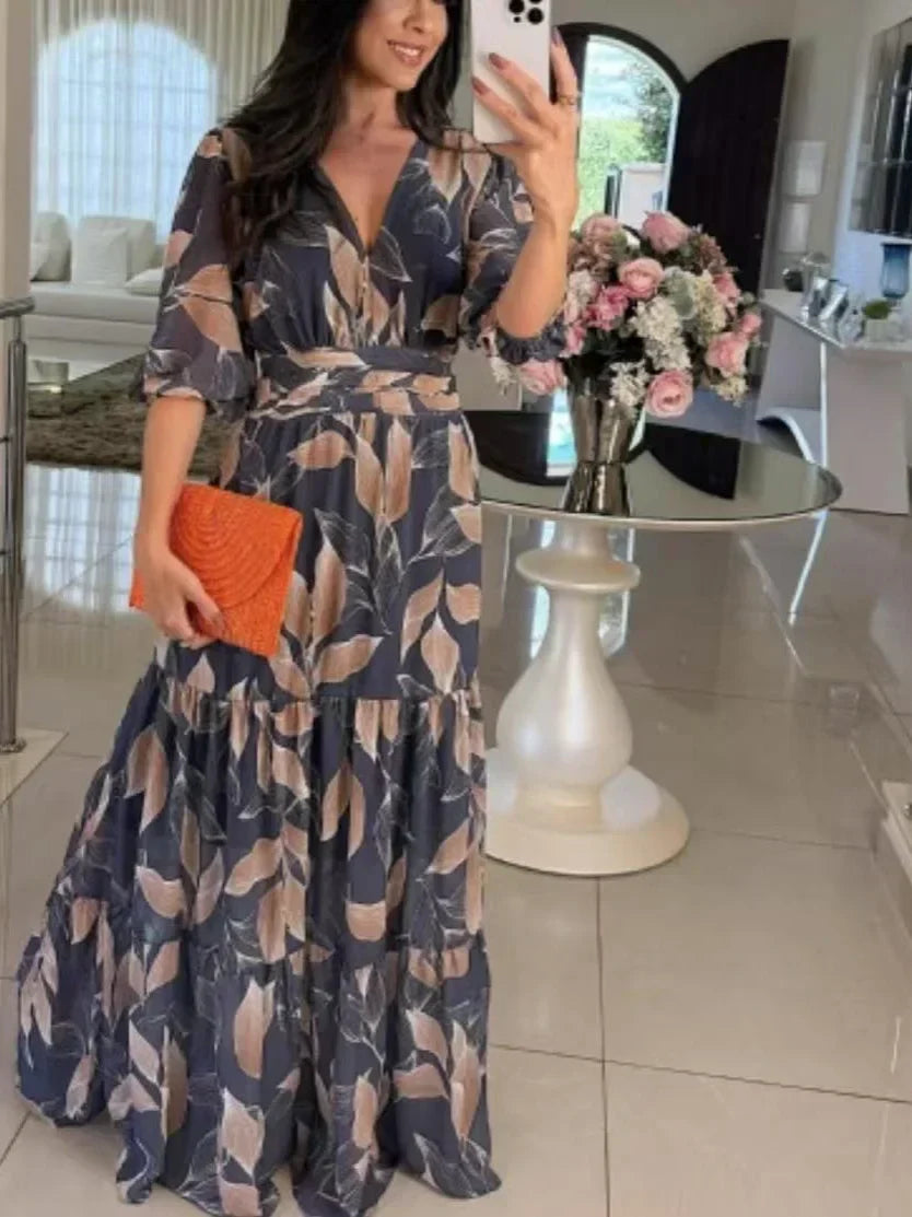 Lella – Stilvolles Maxikleid mit Blumenmuster
