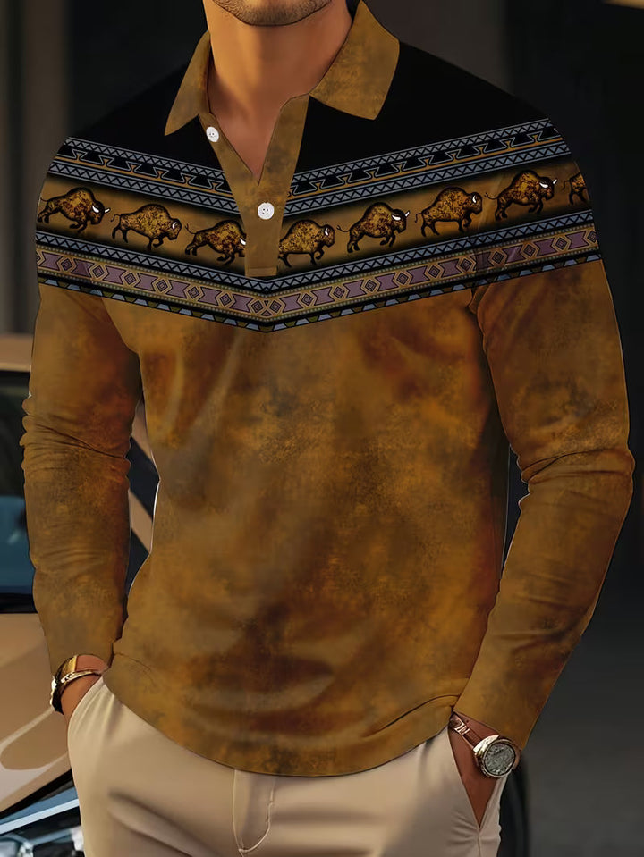 Tamas – Lässiges Vintage Polo Hemd Mit 3D-Druck