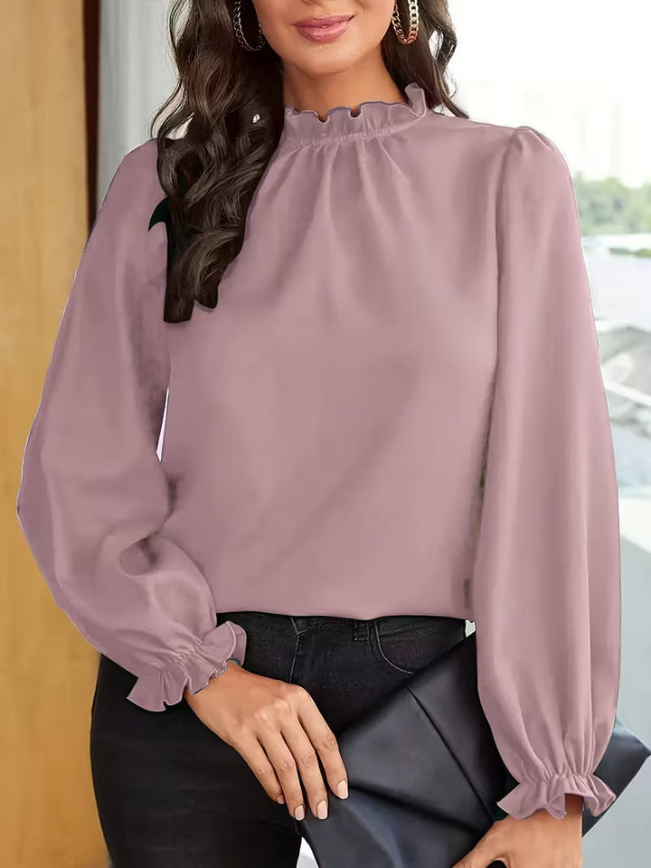 Aurelija – Bluse Mit Rüschen Kragen Und Puffärmeln