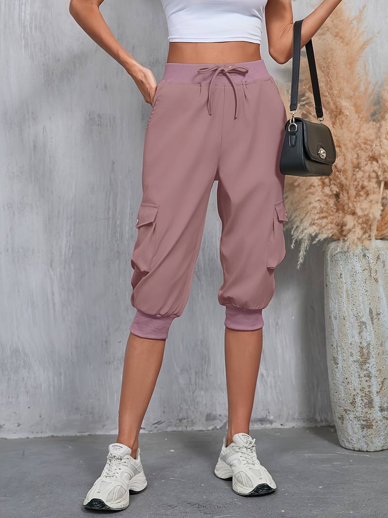 Kirabo - Sommer Cargohose Mit Mehreren Taschen Und Geripptem Gummibund