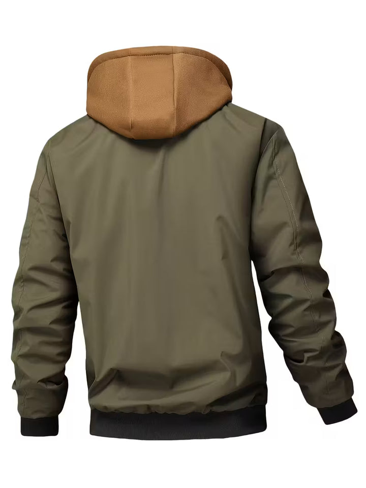 Sylvain – Kapuzen Jacke Im Luftwaffe Stil Mit Reißverschluss