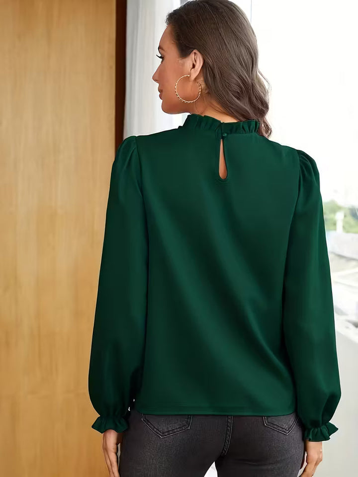 Aurelija – Bluse Mit Rüschen Kragen Und Puffärmeln