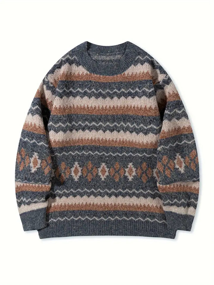 Hartman – Lässiger Geometrischer Strick Pullover