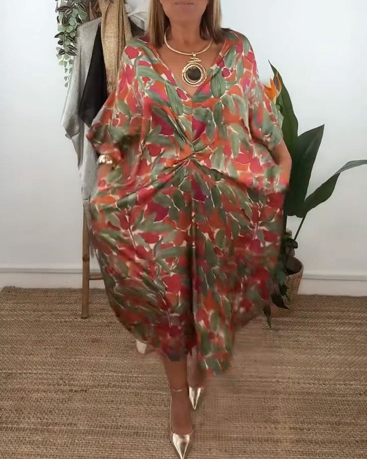 Shilisa – Kleid Mit V-Ausschnitt Und Zopfmuster