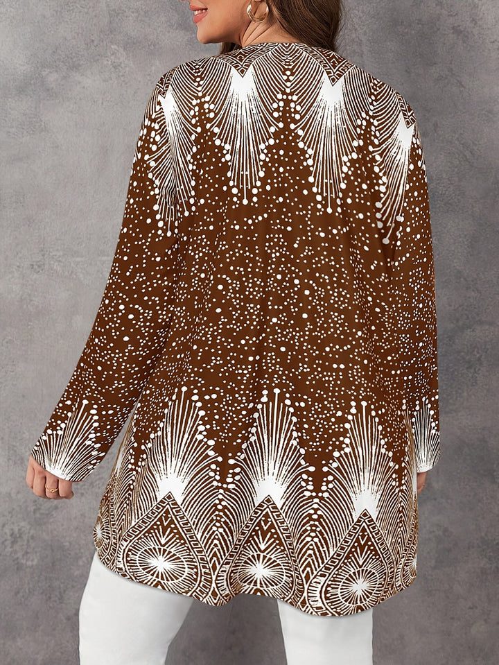 Joalyne - Lässige Strick Jacke Mit Polka Dot Und Streifenmuster