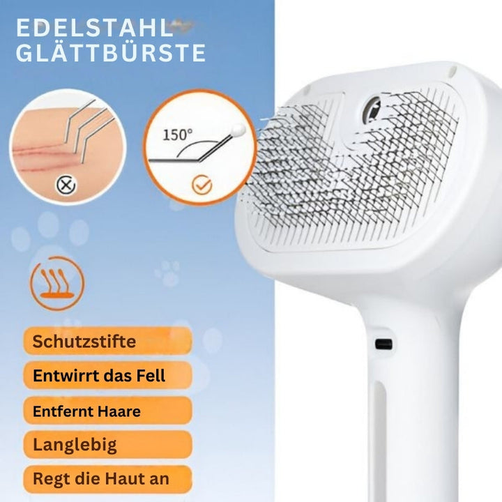 FurEase - Wiederaufladbare Dampfbürste Für Die Fellpflege Von Haustieren