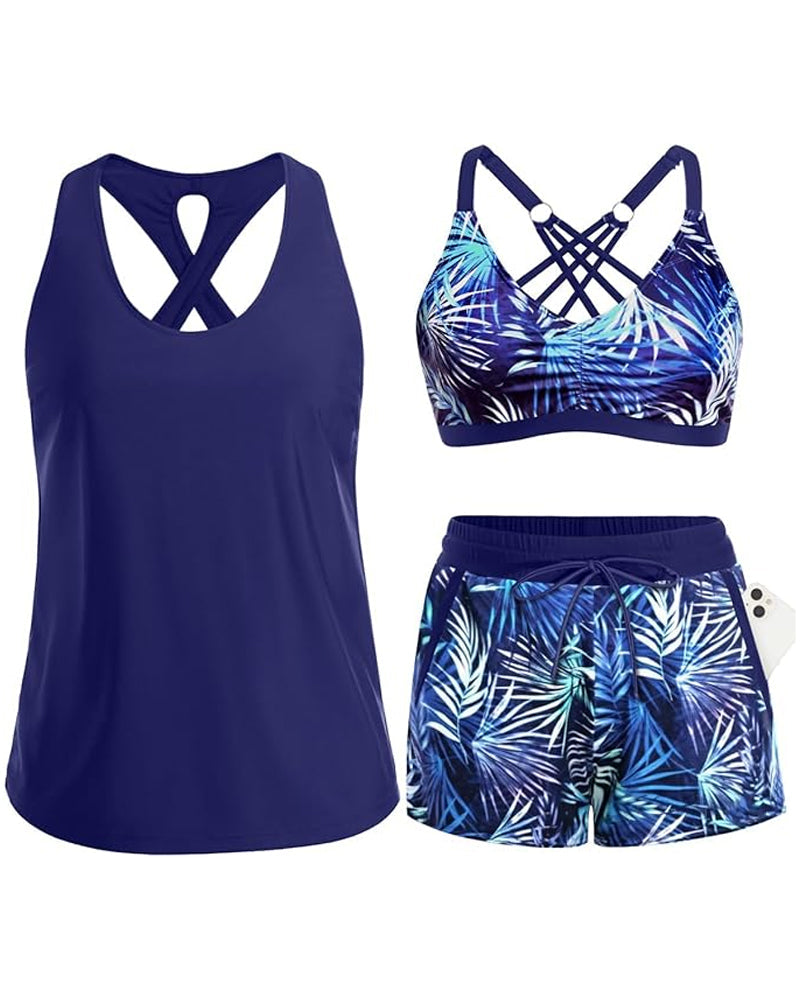 Meaghan - Dreiteiliges Tankini Und Überwurf Set