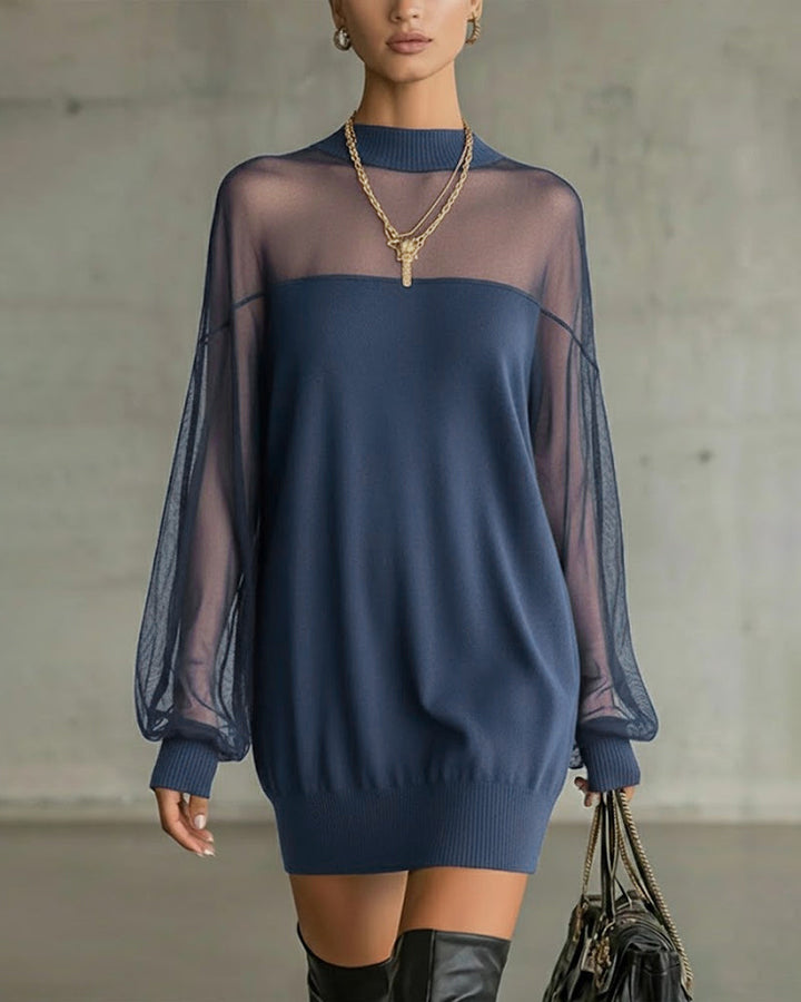 Yenaya – Minikleid aus Strick mit Laternenärmeln