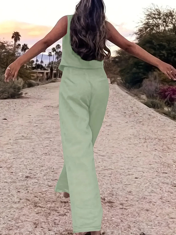 Jorja – Elegantes ärmelloses Zweiteiler Outfit-Set