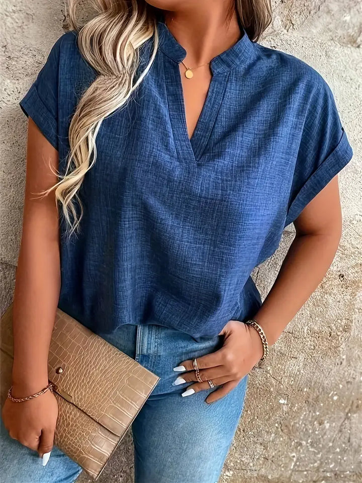 Rosabelle - Lässige Bluse Mit V Ausschnitt
