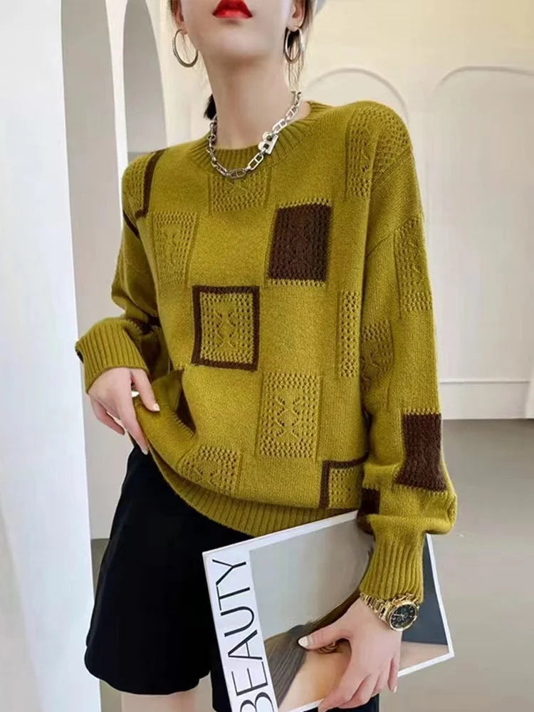 Aniska – Strick Pullover Mit Blockmuster