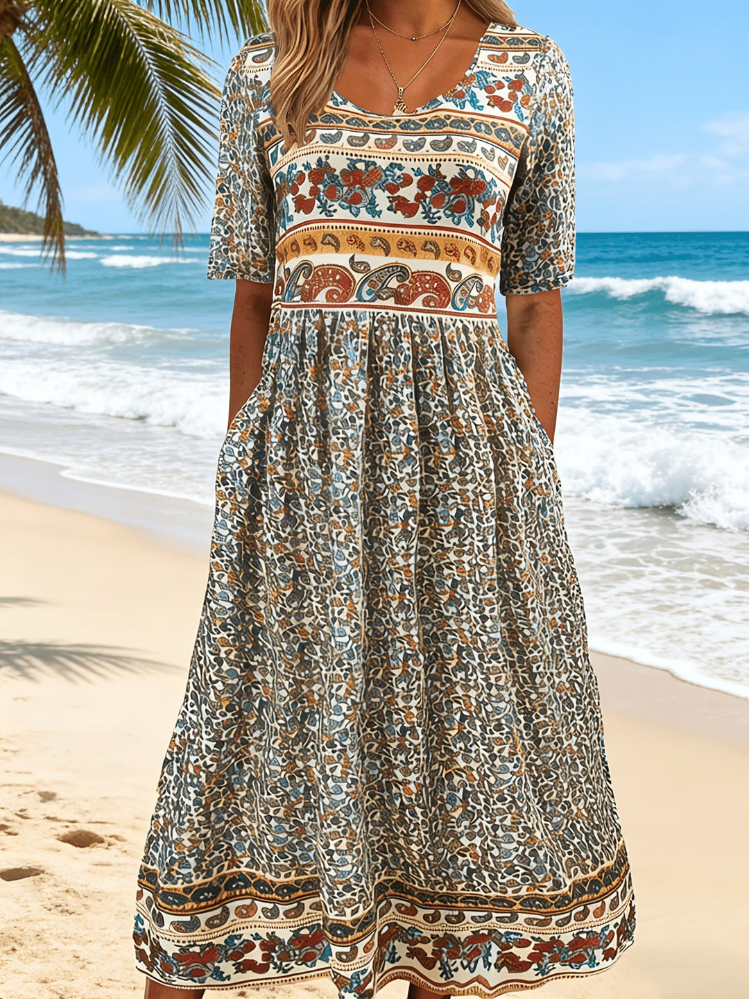 Jeeni – Kurzärmeliges Kleid Mit Blumenmuster