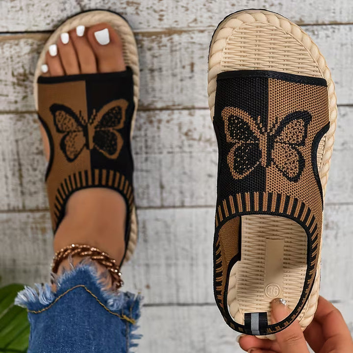 khulood - Bequeme Flache Sandalen Mit Schmetterlingsmuster