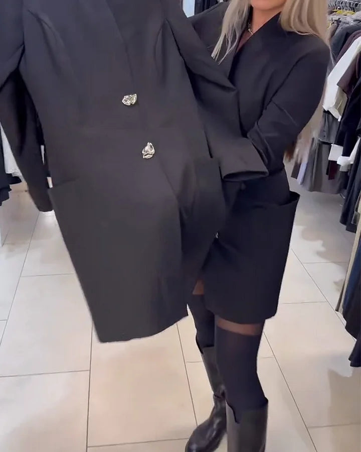 Shireen – Kleid Mit Stehkragen Und Metallknöpfen