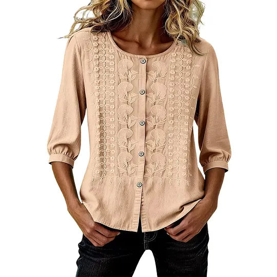 Andreza – Baumwollbluse Mit Knöpfen