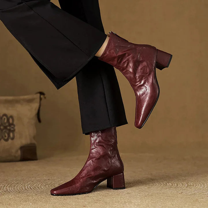 Selmia – Lässige Stiefeletten Mit Eckiger Zehenpartie