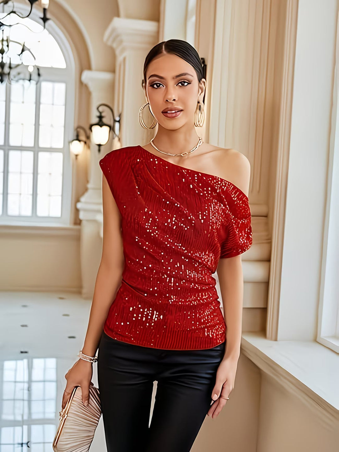 Jhasel - Elegantes Ein-Schulter Top