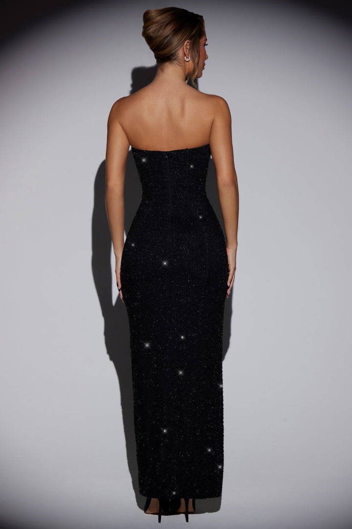 Melinia – Maxikleid Mit Perlenkonstellation