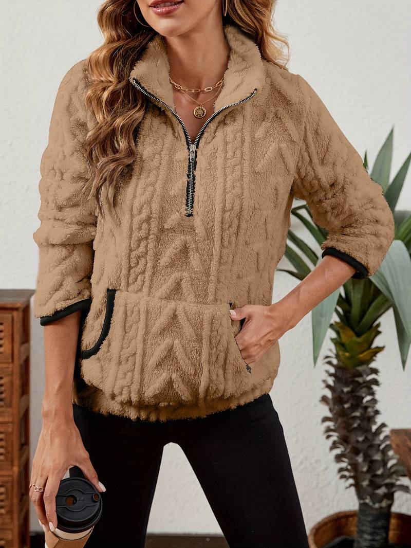Naama - Halb Reißverschluss Pullover Mit Tasche