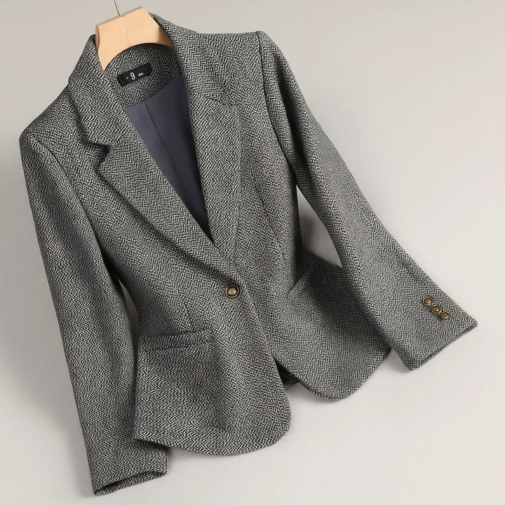 Cesira – Tweedblazer Mit Fischgrätenmuster