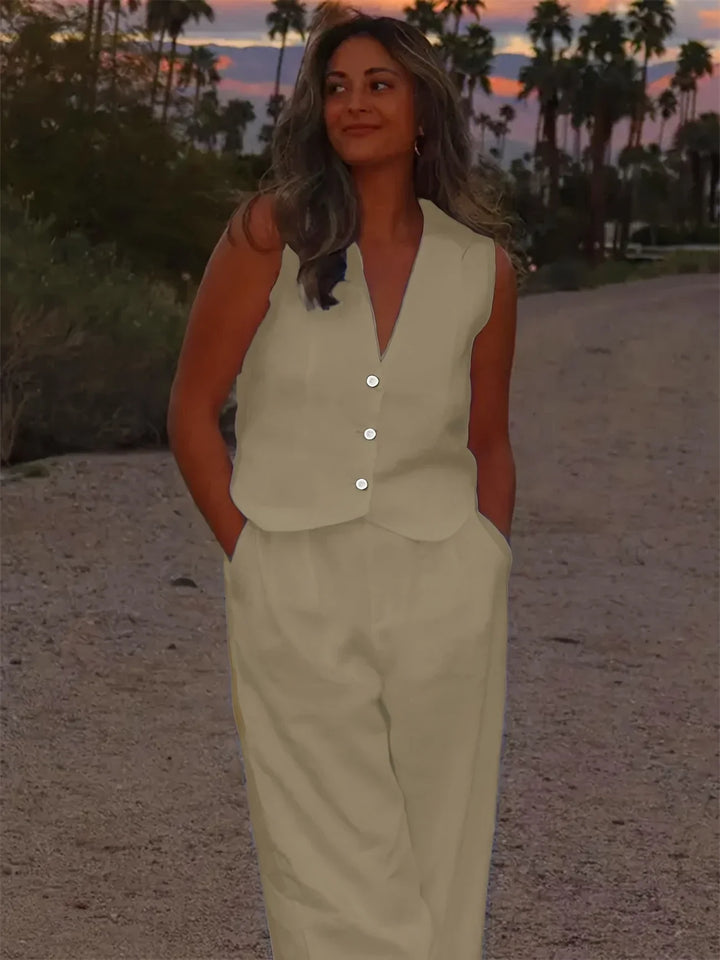 Jorja – Elegantes ärmelloses Zweiteiler Outfit-Set