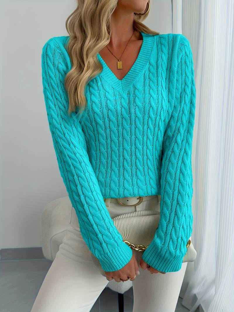 Sivanit - Langärmeliger Strick Pullover Mit Rippmuster