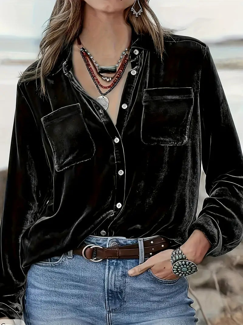 Geanie - Langarm Hemd Mit Vorderseite Taschen