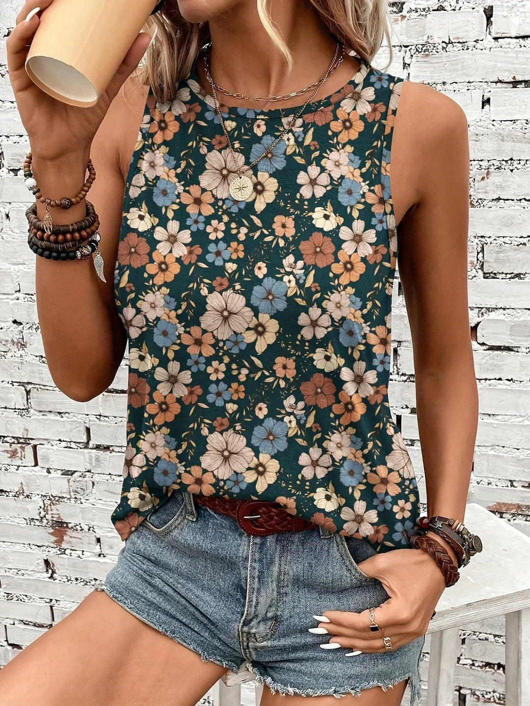 Lilou – Lässiges Sommer Top Mit Blumen Drucken