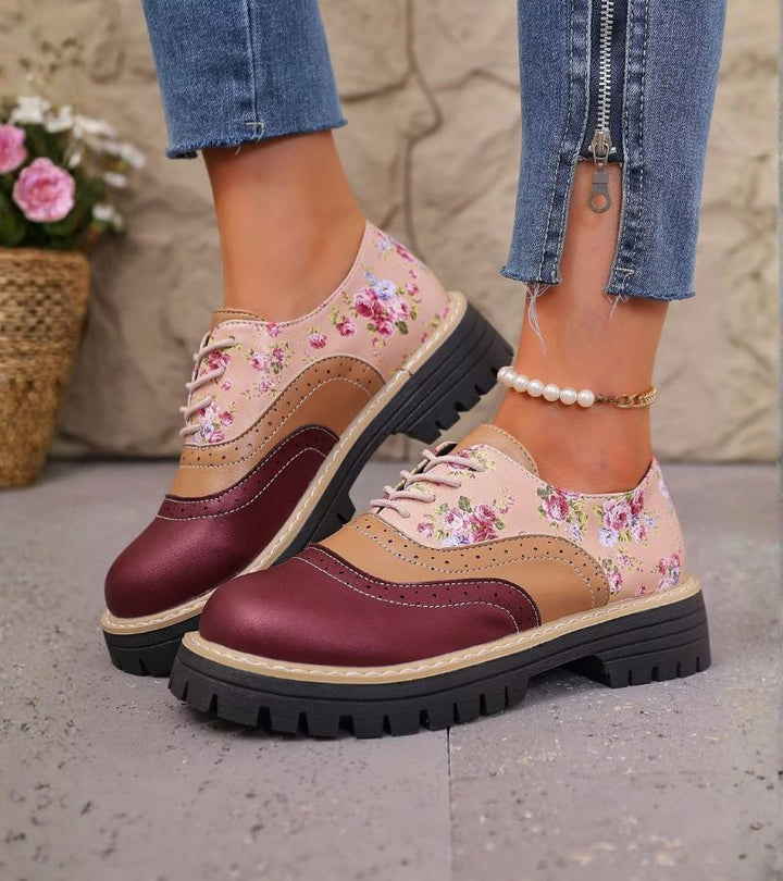Kiela – Oxford-Schuhe Mit Blumenmuster Und Klobiger Profilsohle