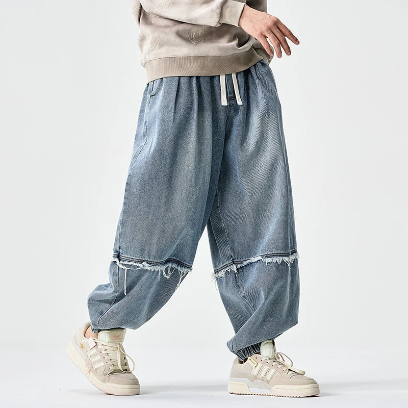 Brennan – Stilvolle Jogginghose Aus Denim Mit Weitem Bein