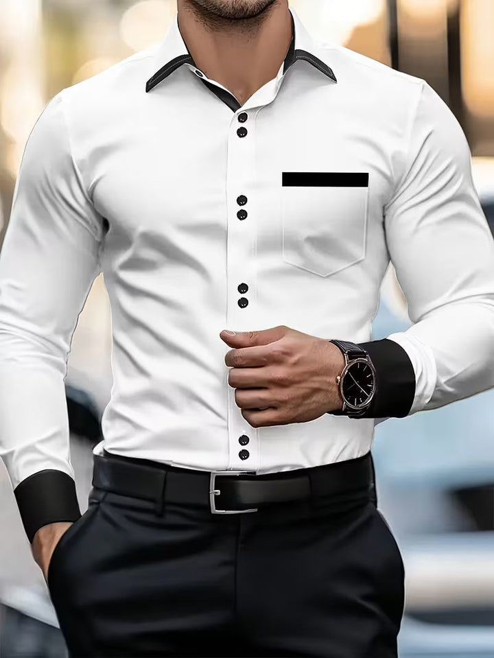 Zigmas - Elegantes Langarm Hemd Mit Knopfleiste