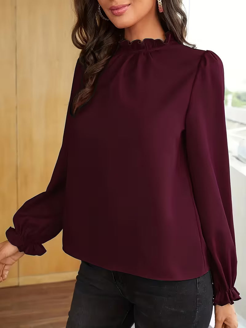Aurelija – Bluse Mit Rüschen Kragen Und Puffärmeln